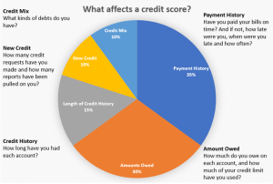 Graph showing what affects your credit score.