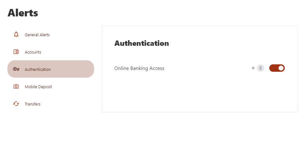 Digital Banking Alerts - Authentication
