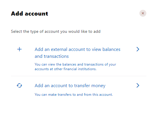 Add An Account To Transfer Money